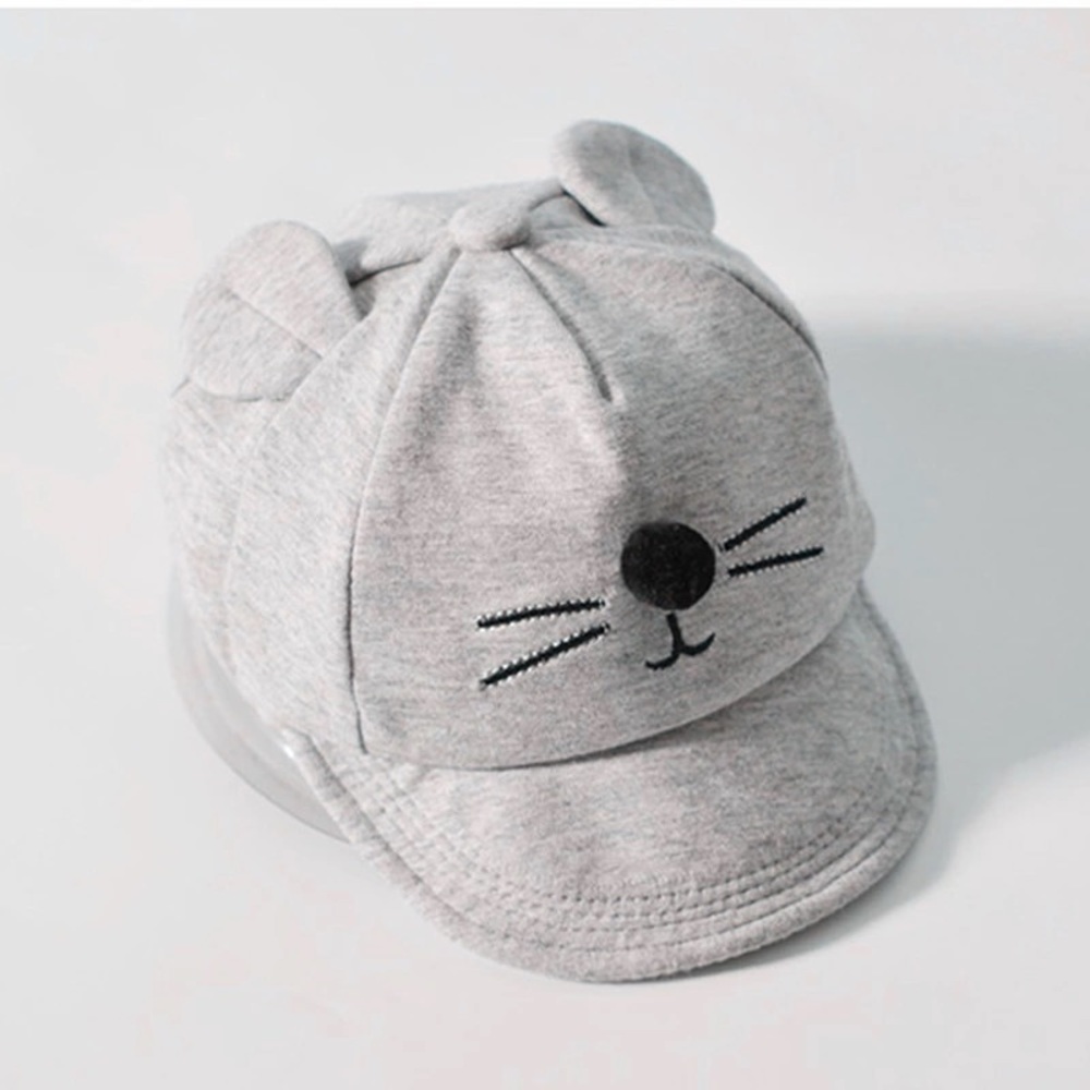 Baby Cotton Sun Hat / Baby Cap - LIGHT GRAY